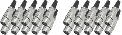 Produktbild von 20x ARLI XLR Kupplung 3-polig – female mit Zugentlastung für Mikrofonkabel Studio Audio