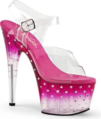Produktbild von STARDUST-708T Damen Sandale von Pleaser, Transparent Pink , EU 40, US 10