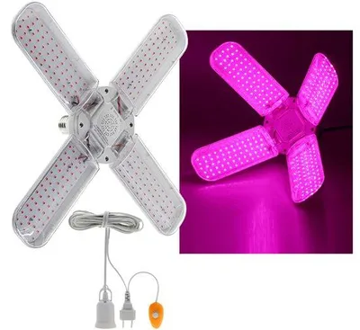 Obrázek produktu pro LED osvětlení pro rostliny s plným spektrem, osvětlení zahradních trpaslíků, závěsná svítidla a svítidla s klipem, 48 W, 4 světelné hlavy, 240 LED diod