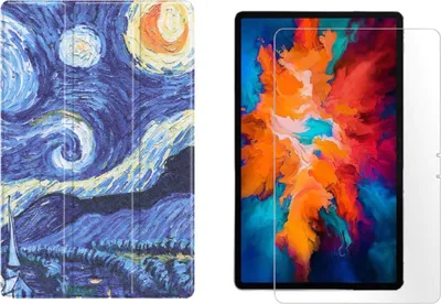 Zdjęcie produktu dla zestaw 2w1 do tabletu Lenovo Tab P11 Pro TB-J706F 11,5 cala z inteligentnym pokrowcem + szkłem ochronnym z automatycznym zasypianiem / budzeniem z magnetycznym zamknięciem