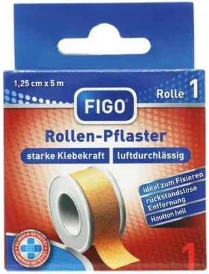 Produktbild von FIGO Wundpflaster 1,25cmx5m hautfarben hygienisch
