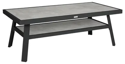Produktbild von Loungetisch Samvaro 90 x 50 x 140 cm Aluminium Glas Anthrazit Grau