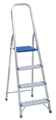 Obrázek produktu pro Samostatně stojící hliníkový žebřík 154 cm, 3 příčky + plošina – DR1103