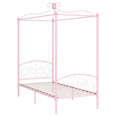 Immagine prodotto di Struttura letto a baldacchino in metallo rosa 90 x 200 cm