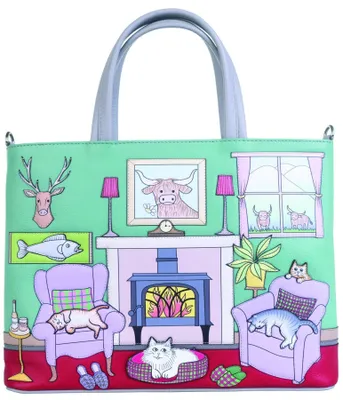 Produktbild von Leder Schultertasche mit Verstellbarem Riemen und Applikationsdesign
