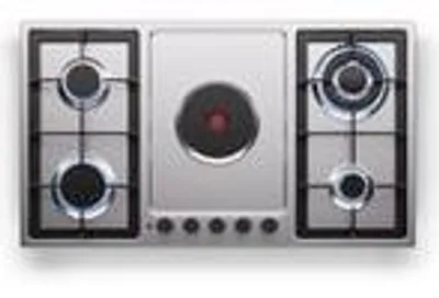 Produktbild von Klarstein MultiChef 5 Gas Elektro Kochfeld, 4 Gas- & 1 Elektrokochzone, 10.100 W, Edelstahl, Automatische Zündung & Abschaltung, Gusseisen Pfannenständer, Lpg & Erdgas, Kompakt 87X8X50 Cm