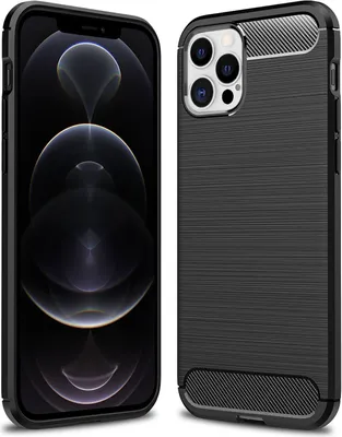 Produktbild von NALIA Carbon Case für iPhone 12 Pro Max, Silikon Handy Hülle Cover Schutz Tasche