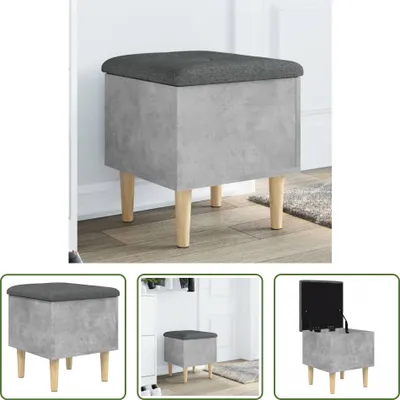 Obrázek produktu pro The Living Store Lavice s úložným prostorem betonová šedá 42x42x46 cm materiál na bázi dřeva