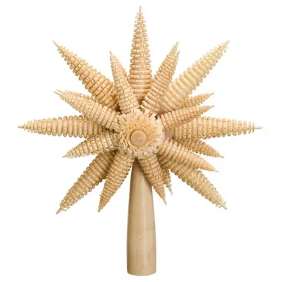 Produktbild von Christbaumspitze mit Ringelbäumchen Natur Ø 21cm NEU