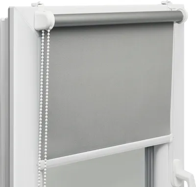 Produktbild von Voppi Verdunklungsrollo 45x150 cm grau, Thermorollo ohne Bohren, Fensterrollo, Innenrollo für Fenster, nicht invasive Montage