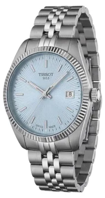 Imagen del producto de Reloj de pulsera Tissot para mujer, modelo T156.210.11.351.00 Ballade, de 34 mm, con caja y correa de acero inoxidable y esfera azul claro