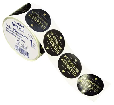 Productafbeelding van AVERY Zweckform 4376 AVERY Zweckform Aufkleber Frohe Weihnachten, schwarz, 600 Etiketten