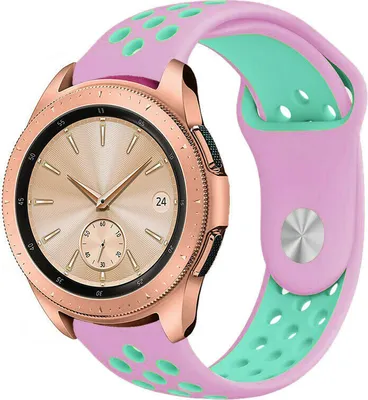 Produktbild von Strap-it Samsung Galaxy Watch 42mm Sportarmband (Rosa/Aqua)