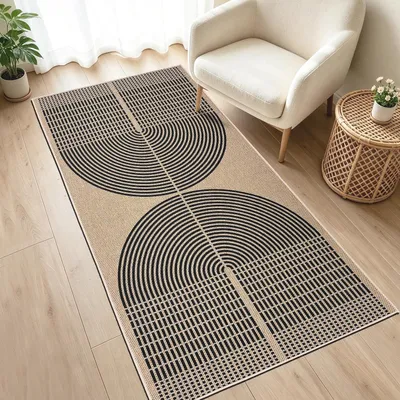 Productafbeelding van Lopers, vloerkleden voor hal, 80 x 150 cm, antislip keukenvloer, duurzame jutelook, lange tapijtloper voor binnen en buiten, voor entree, wasserette