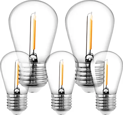 Produktbild von LUMILED LED Lampen E27 Warmweiss ST45/S14 1W Ersetzt 10 W 100lm 2700K Warmweiß Retro Edison LED Birnen 360° Vintage LED-Lichterkette Ersatzbirne, 5er Pack Leuchten Filament