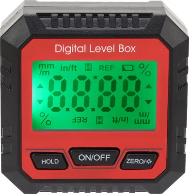 Produktbild von Digitale Wasserwaage mit magnetischem Winkelmesser und Neigungsmesser für Zimmerei, Bauwesen und Mauerwerk (rot)