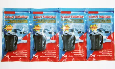 Produktbild von 4X SCHNELL ENTKALKER Beutel 15g Schnellentkalker Antikalk Kaffeemaschine Kaffeevollautomat Reiniger Kalk Anti Entkalkerpulver Espresso Maschinen 39