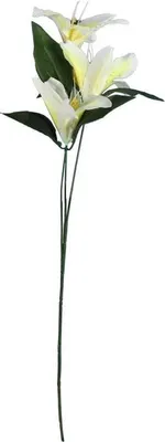 Zdjęcie produktu dla Żółta Lilia Dekoracyjna - Gałązka z 3 Kwiatami, Naturalistyczna, Wysokość 60 cm