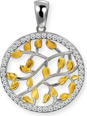 Produktbild von SilberDream Ketten Anhänger Damen Kreis 925 Silber gold Halsschmuck D2SDH4384T