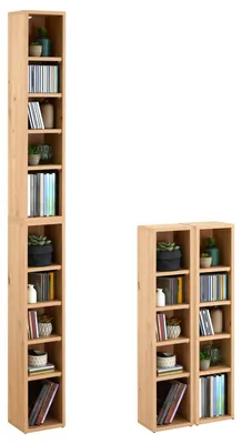 Produktbild von CD DVD Blueray Regal CHART in Asteiche – Zweiteiliges Medienregal, Aufbewahrung, CD-Ständer mit 10 Fächern für bis zu 160 CDs, 20x187 cm (B x H)