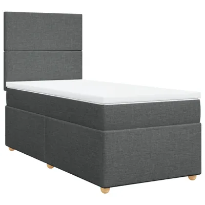 Produktbild von Boxspringbett mit Matratze Dunkelgrau 90x190 cm Stoff