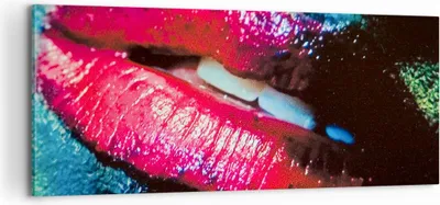 Produktbild von Bild auf Leinwand - Leinwandbild - Lippen Gesicht Frau - 100x40cm - Wand Bild - Wanddeko - Leinwanddruck - Bilder - Kunstdruck - Wanddekoration - Leinwand bilder - Wandkunst - AB100x40-0231