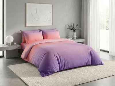 Produktbild von Baumwollbettwäsche OMBRE lila-rosa 2×70x90 + 200x220, KI-generiertes Bild