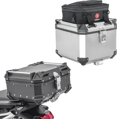 Zdjęcie produktu dla Zestaw aluminiowych walizek motocyklowych # XB28 Aluminiowa walizka uniwersalna 28 L i dodatkowa
