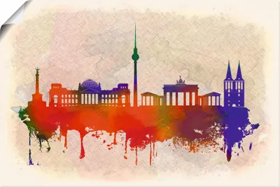 Produktbild von ARTland Poster Berlin Deutschland Skyline Größe: 60x40 cm