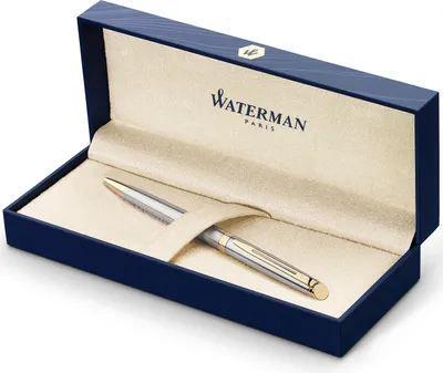 Produktbild von Waterman Hémisphère Kugelschreiber | Edelstahl mit Goldzierteile | Mittlere Spitze | Blaue Tinte | Geschenkbox