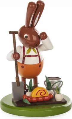 Produktbild von Osterhase Hase mit Schnecke im Rübenfeld groß Höhe 17cm NEU
