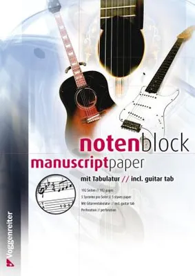 Produktbild von Voggenreiter Notenblock mit Noten- und Tabulaturzeile, 198 beidseitig bedruckte Seiten