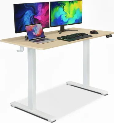 Zdjęcie produktu dla Biurko automatyczne 120x60cm brąz regulowane elektryczne do nauki i pracy