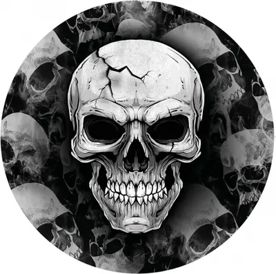 Produktbild von Scary Skull Totenkopf Pappteller für Halloween 6 St.