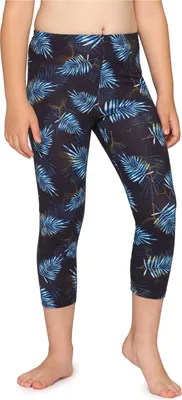 Produktbild von Merry Style Mädchen 3/4 Leggings MS10-405(Marineblau/Blau Blätter,110)