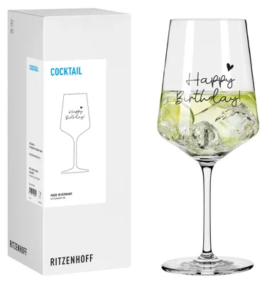Produktbild von Ritzenhoff Sprüche Cocktailglas Happy Birthday 544 ml Kristallglas
