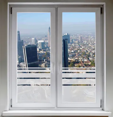 Produktbild von INDIGOS UG Sichtschutzfolie Glasdekorfolie Fensterfolie Dynamische Streifen satiniert blickdicht - 1000mm Breite x 500mm Höhe