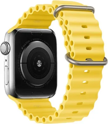 Immagine prodotto di Copricinturino in silicone Cinturino in silicone compatibile con l'orologio 42/44/45/49 Giallo