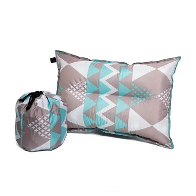 Imagen del producto de Almohada inflable para automóvil, equipo de actividades al aire libre, color gris azul (40x30x10 cm)