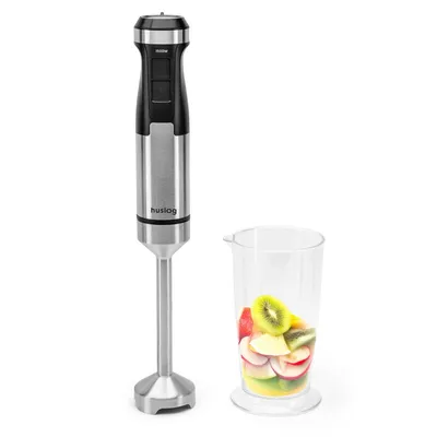 Zdjęcie produktu dla Huslog blender ręczny 1500 W Turbo 20 poziomów mocy pojemnik 700 ml stal nierdzewna do lodu