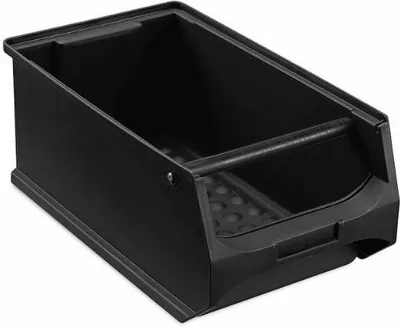 Produktbild von Leitfähige Sichtlagerbox 4.1 mit Griffstange | HxBxT 15x20x35cm | 7,2 Liter | ESD, Sichtlagerbehälter, Sichtlagerkasten, Sichtlagerkastensortiment, Sortierbehälter