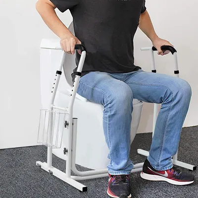 Produktbild von Toilettenstütze – Höhenverstellbar – Aus Kohlenstoffstahl – Maximale Belastbarkeit: 200 kg
