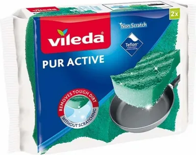 Product packaging for Vileda Pur Active sponges.