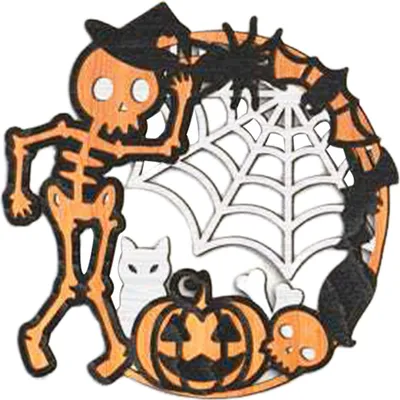 Produktbild von Halloween-Türschild, Skelett, Geist, Katze, Kürbis, Willkommensschild aus Holz, gruselige Wandaufhänger-Dekoration für die Veranda