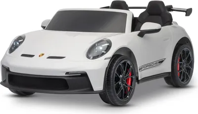 Obrázok produktu pre Elektrické detské auto Porsche 911 GT3 24 V s pohonom 4x4, biele, dve sedadlá, diaľkové ovládanie 2,4 GHz, vstup USB/AUX, motory 200 W, odpruženie, lítiová batéria, LED svetlá vpredu a vzadu, ORIGINÁLNA licencia