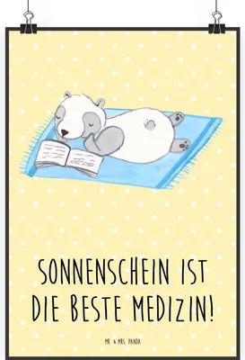 Produktbild von Mr. & Mrs. Panda Bild Sommer Sonnenschein DIN A1 - Gelb Pastell - Geschenk, Sommerprodukte, Plakat, Wandbild, Summer Feelings, Lebensfreude, drucke, wanddeko, Frühling