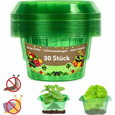 Produktbild von 30 Stück Schneckenschutzring Set, Schneckenschutz Pflanzenkragen, Gemüseschutzabdeckung für Ihre Salatpflanzen und Kohl