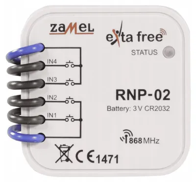 Immagine prodotto di Zamel | Trasmettitore Wireless RNP-02 - 4 Canali - Da Incasso - Installazione Facile - Ampia Portata