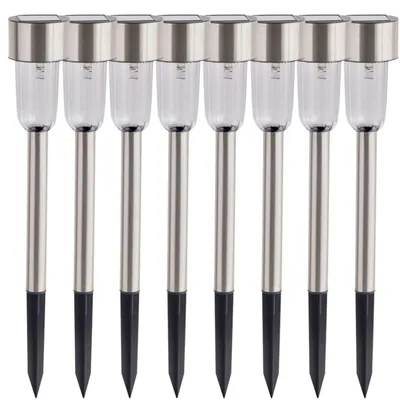 Produktbild von 8x Solar LED Gartenleuchten Solarlampe Gartenlampe Gehwegleuchte Solarleuchte