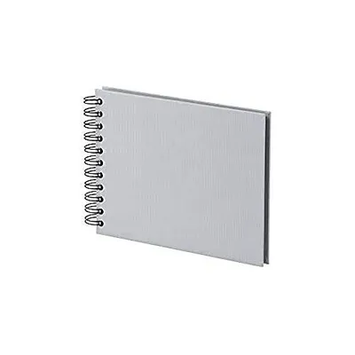 Produktbild von Spiralalbum 20x15cm steingrau, Fotoalbum zum Einkleben, 40 schw Seiten